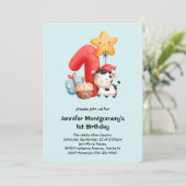 Cute Happy Koe 1e verjaardag Kaart (Staand voorkant)