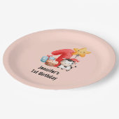 Cute Happy Koe 1e verjaardag Papieren Bordje (Gekanteld)