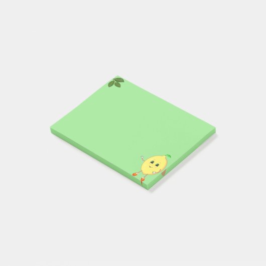 Cute happy lemon green post-it® notes (Schuin)