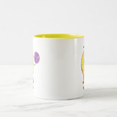 Cute happy lemon & kalligraphy tweekleurige koffiemok (Center)