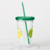 Cute happy lemon limoen illustratie acryl drinkbeker (Links)
