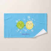 Cute happy lemon limoen illustratie bad handdoek (Handdoek)