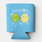 Cute happy lemon limoen illustratie blikjeskoeler (Achterkant)