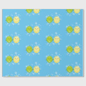 Cute happy lemon limoen illustratie cadeaupapier (Vlak)