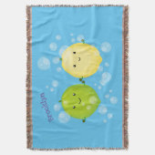 Cute happy lemon limoen illustratie deken (Voorkant Verticaal)