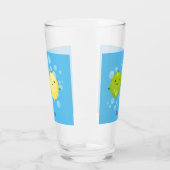 Cute happy lemon limoen illustratie glas (Links)