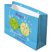 Cute happy lemon limoen illustratie groot cadeauzakje (Voorkant Gekanteld)