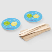 Cute happy lemon limoen illustratie handwaaier (Niet-gemonteerd)