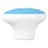 Cute happy lemon limoen illustratie keramische knop (Zijkant)