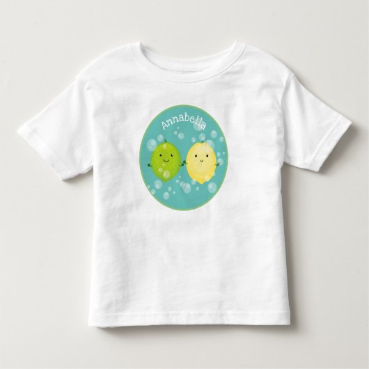 Cute happy lemon limoen illustratie kinder shirts (Voorkant)
