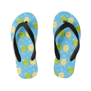Cute happy lemon limoen illustratie kinder teenslippers