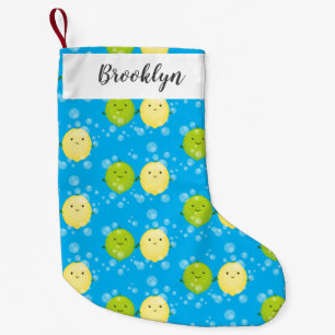 Cute happy lemon limoen illustratie kleine kerstsok