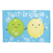 Cute happy lemon limoen illustratie kussensloop (Voorkant)