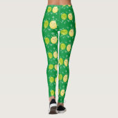 Cute happy lemon limoen illustratie leggings (Achterkant)