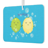 Cute happy lemon limoen illustratie luchtverfrisser (Links)