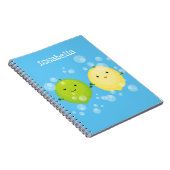 Cute happy lemon limoen illustratie notitieboek (Rechterzijde)