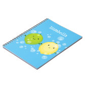Cute happy lemon limoen illustratie notitieboek (Linkerzijde)