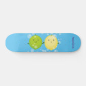 Cute happy lemon limoen illustratie persoonlijk skateboard (Horizontaal)