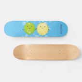 Cute happy lemon limoen illustratie persoonlijk skateboard (Horizontaal)