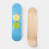 Cute happy lemon limoen illustratie persoonlijk skateboard (Voorkant)