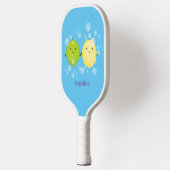 Cute happy lemon limoen illustratie pickleball paddle (Links)