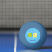 Cute happy lemon limoen illustratie pingpongbal (Net)