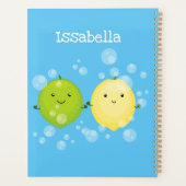 Cute happy lemon limoen illustratie planner (Achterkant)