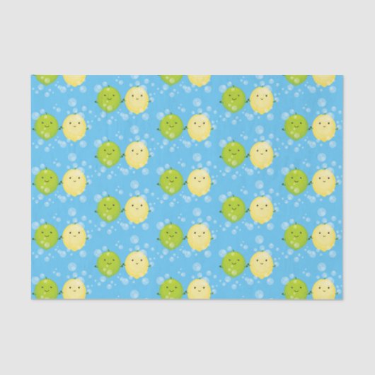 Cute happy lemon limoen illustratie tissuepapier (Voorkant)