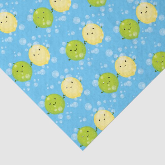 Cute happy lemon limoen illustratie tissuepapier (Detail)