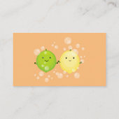Cute happy lemon limoen illustratie visitekaartje (Achterkant)