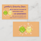 Cute happy lemon limoen illustratie visitekaartje (Voorkant / Achterkant)