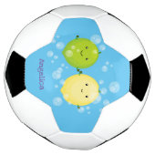 Cute happy lemon limoen illustratie voetbal (Gedraaid)
