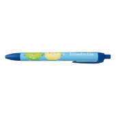 Cute happy lemon limoen illustratie zwarte inkt pen (Bodem)