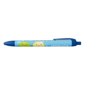 Cute happy lemon limoen illustratie zwarte inkt pen (Bovenkant)