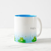 Cute Happy Little Frogs Tweekleurige Koffiemok (Voorkant rechts)