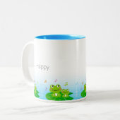 Cute Happy Little Frogs Tweekleurige Koffiemok (Voorkant links)