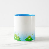Cute Happy Little Frogs Tweekleurige Koffiemok (Center)