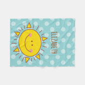 Cute Happy Little Sunshine Doodle Boy Baby Nursery Fleece Deken (Voorkant (Horizontaal))