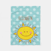 Cute Happy Little Sunshine Doodle Boy Baby Nursery Fleece Deken (Voorkant)