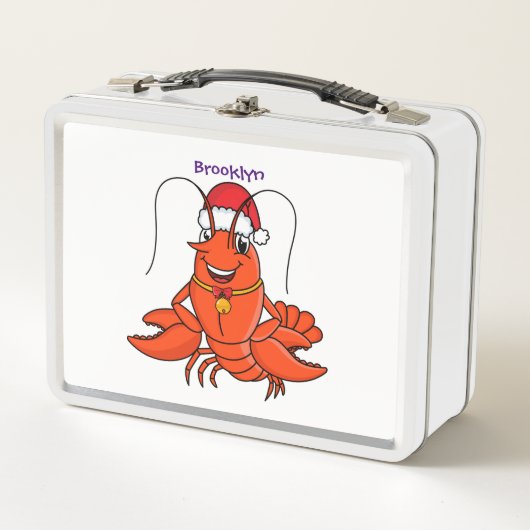 Cute happy lobster met kerstpet cartoon (Voorkant)