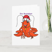 Cute happy lobster met kerstpet cartoon