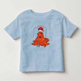 Cute happy lobster met kerstpet cartoon kinder shirts
