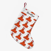 Cute happy lobster met kerstpet cartoon kleine kerstsok (Voorkant (Hangend))
