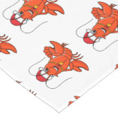 Cute happy lobster met kerstpet cartoon korte tafelloper (Hoek)