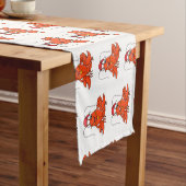 Cute happy lobster met kerstpet cartoon korte tafelloper (Voorbeeld)