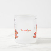 Cute happy lobster met kerstpet cartoon matglas koffiemok (Center)