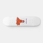 Cute happy lobster met kerstpet cartoon persoonlijk skateboard (Horizontaal)