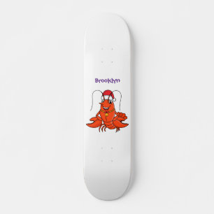 Cute happy lobster met kerstpet cartoon persoonlijk skateboard