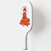 Cute happy lobster met kerstpet cartoon pickleball paddle (Links)