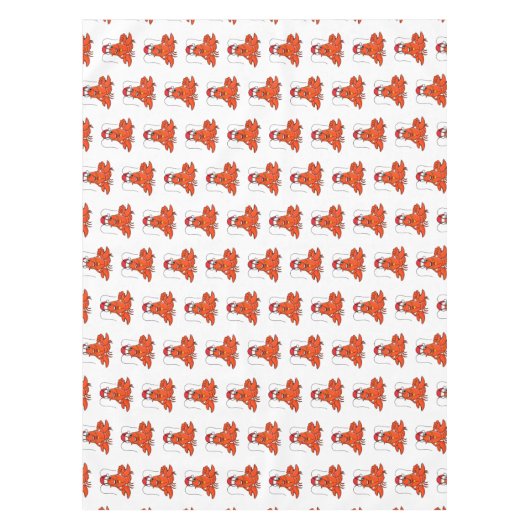 Cute happy lobster met kerstpet cartoon tafelkleed (Voorkant)